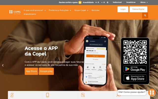 Screenshot of copel.com