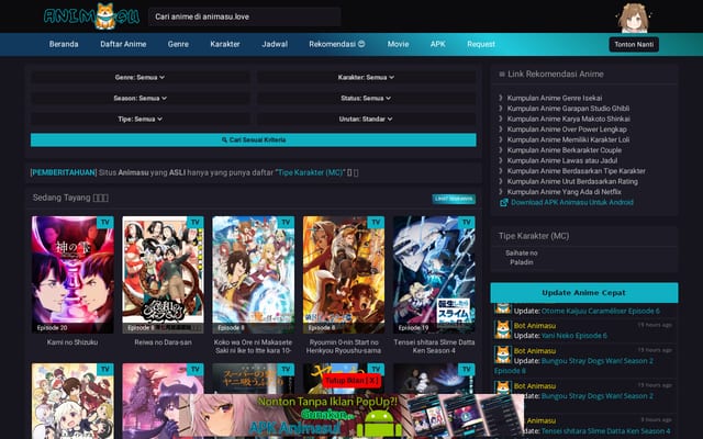 Screenshot of animasu.cc