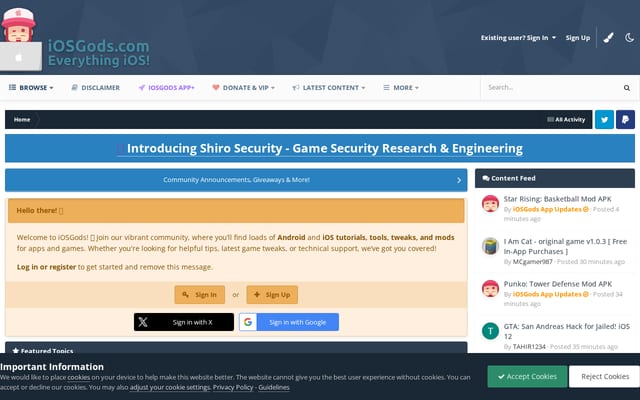 Screenshot of iosgods.com