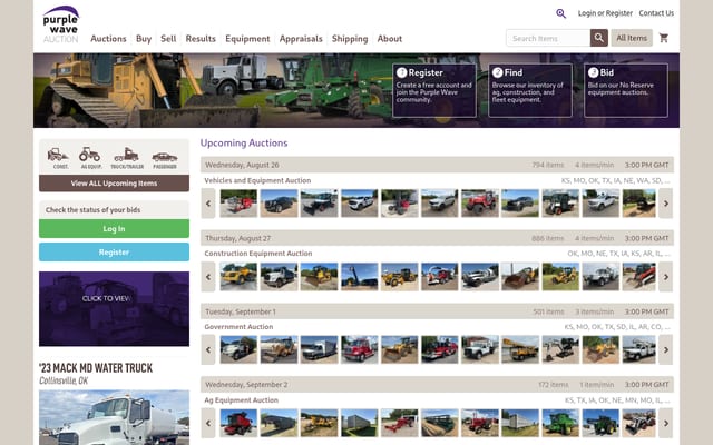 Screenshot of purplewave.com