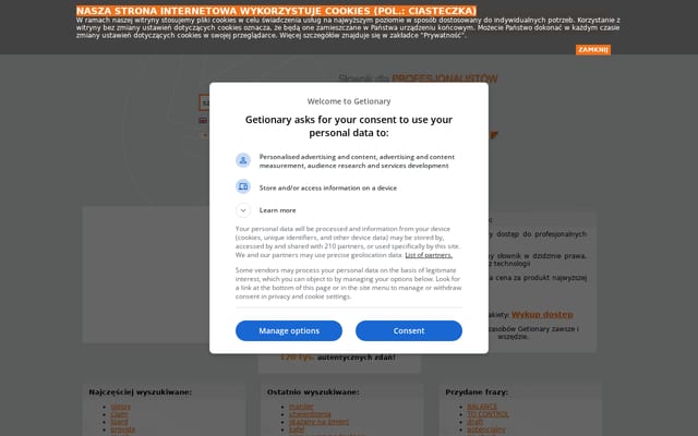Screenshot of getionary.pl