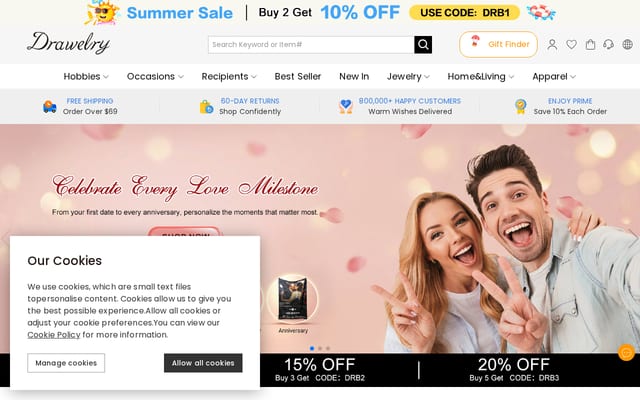 Screenshot of drawelry.com