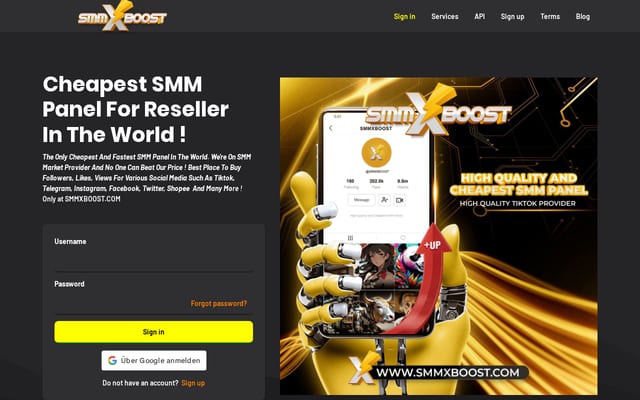 Screenshot of smmxboost.com