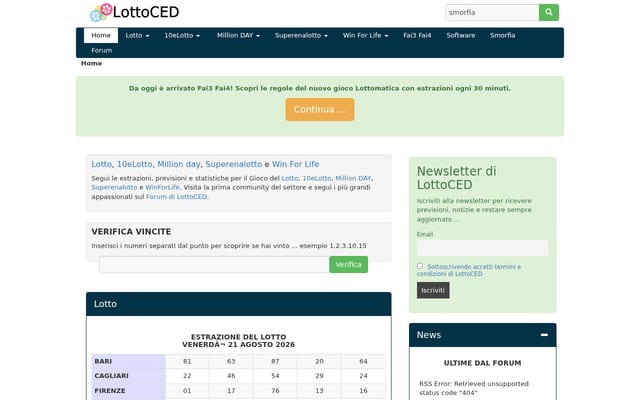 Screenshot of lottoced.com