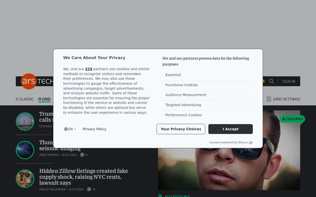 Screenshot of arstechnica.com