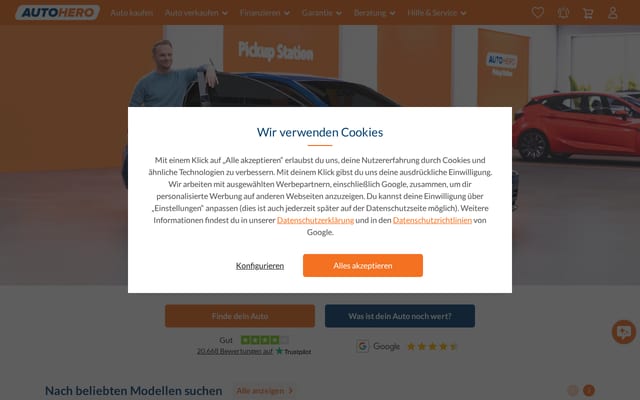 Screenshot of autohero.com