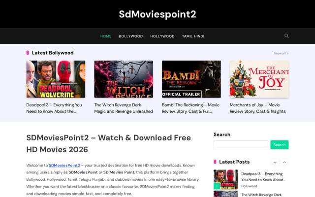 Screenshot of sdmoviespoint2.co.in