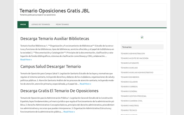 Screenshot of temario-oposiciones-gratis-jbl.com