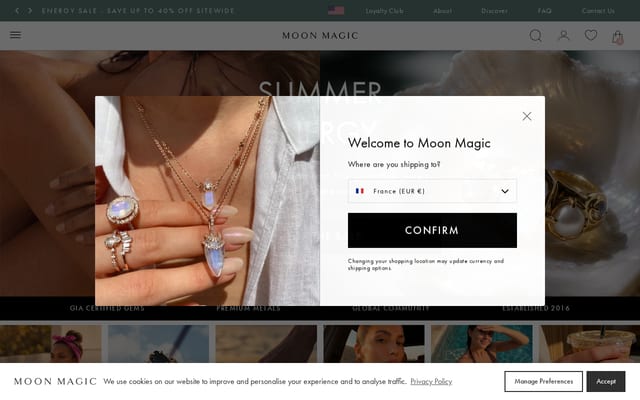 Screenshot of moonmagic.com