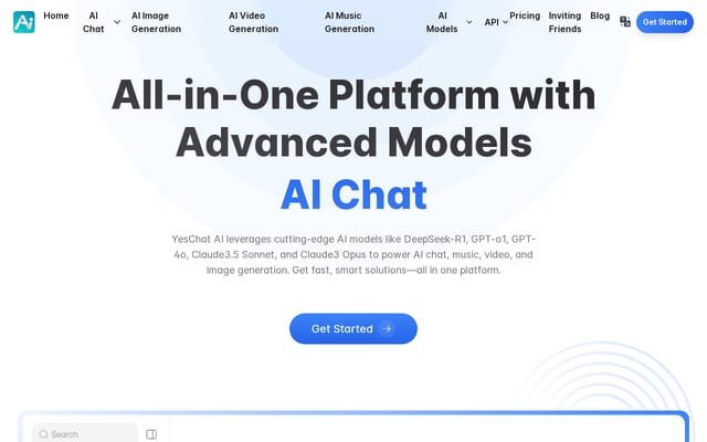 Screenshot of yeschat.ai