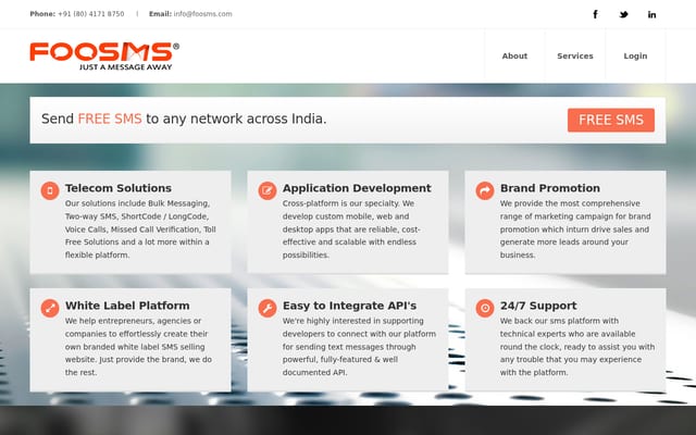 Screenshot of foosms.com