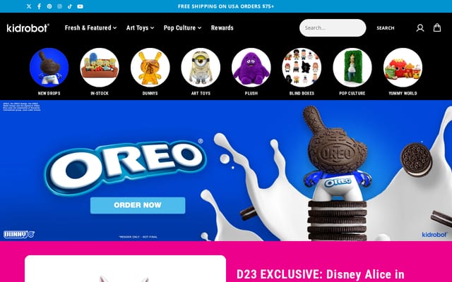 Screenshot of kidrobot.com