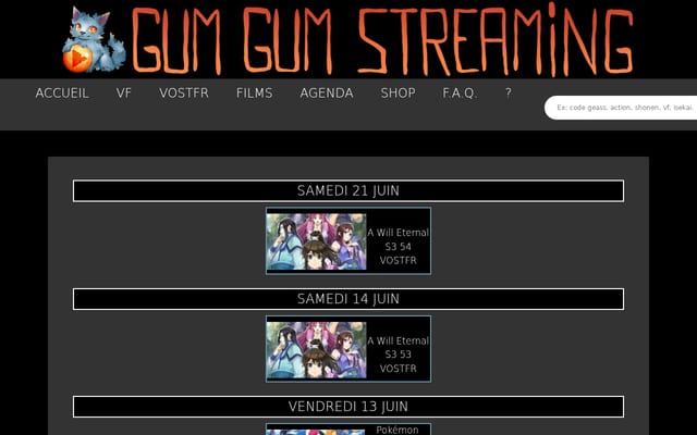 Screenshot of gum-gum-streaming.com