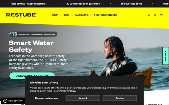 Screenshot of restube.us