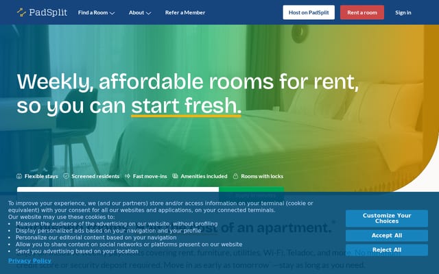 Screenshot of padsplit.com
