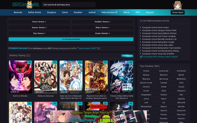 Screenshot of animasu.com