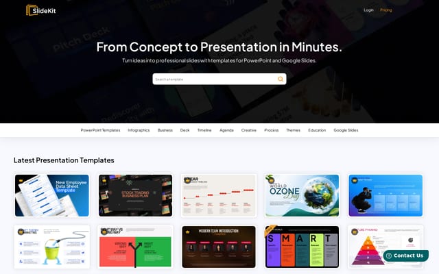 Screenshot of slidekit.com