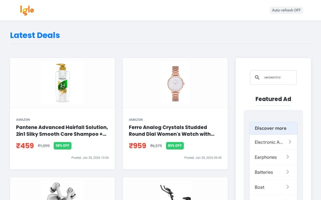 Screenshot of iglo.co.in