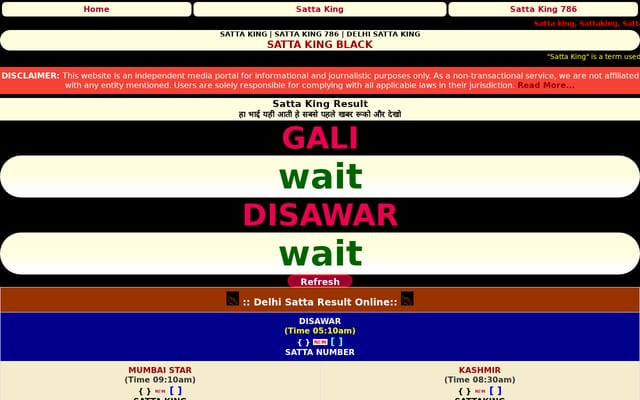 Screenshot of satta-king-black.com