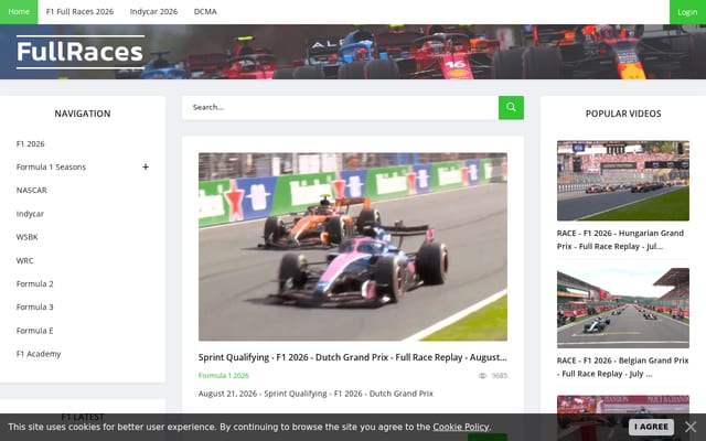 Screenshot of fullraces.com