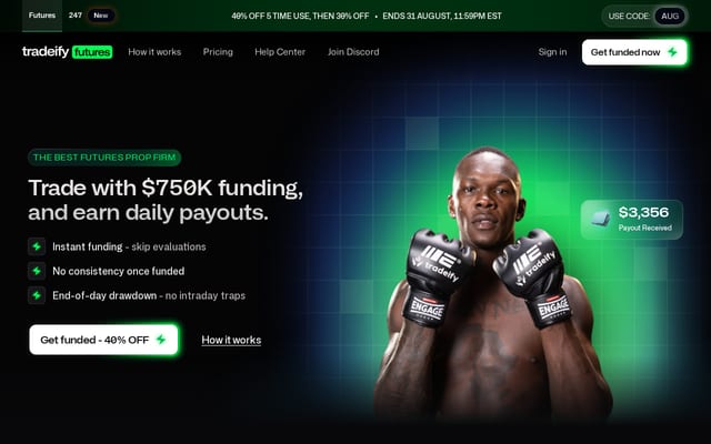 Screenshot of tradeify.co