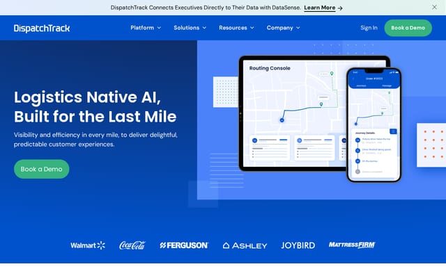 Screenshot of dispatchtrack.com