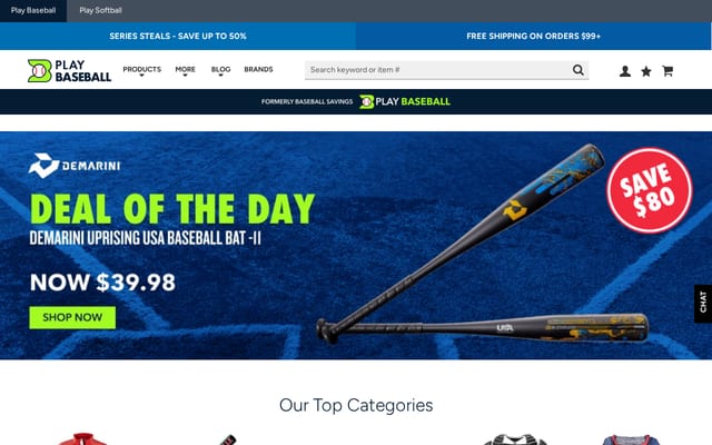 Screenshot of playbaseball.com