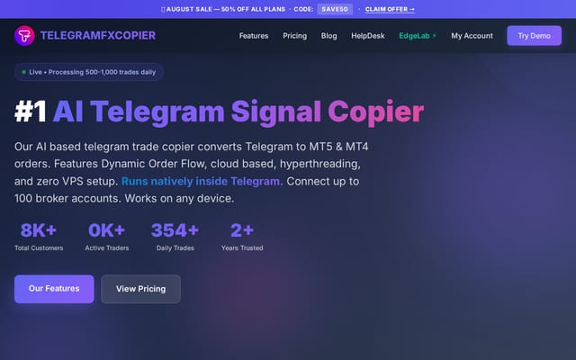 Screenshot of telegramfxcopier.io