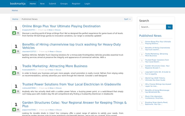Screenshot of bookmarkja.com