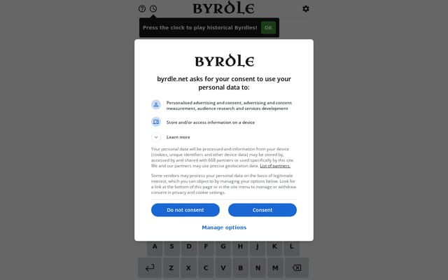 Screenshot of byrdle.net