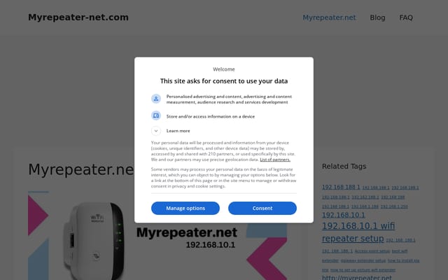 Screenshot of myrepeater-net.com