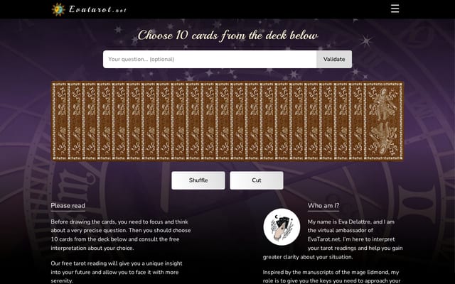 Screenshot of evatarot.net