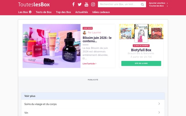 Screenshot of touteslesbox.fr