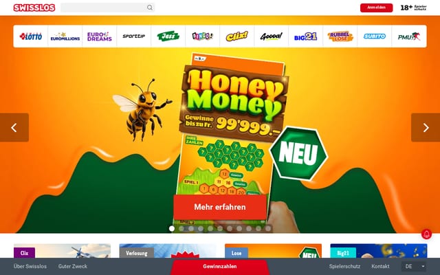 Screenshot of swisslos.ch