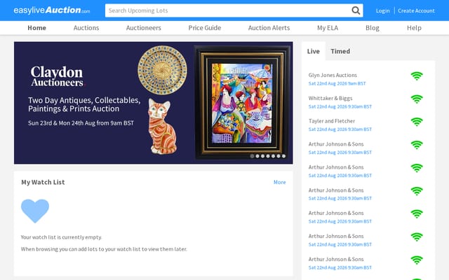Screenshot of easyliveauction.com