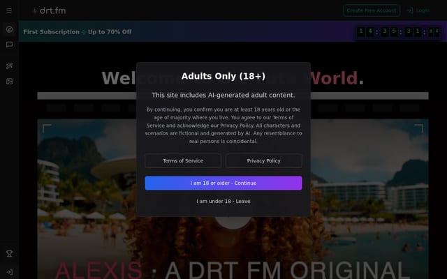 Screenshot of drt.fm