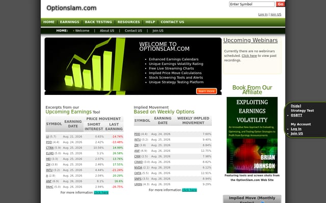 Screenshot of optionslam.com