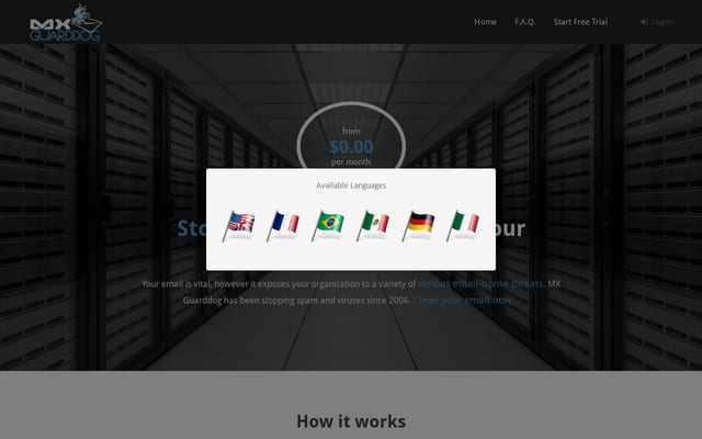 Screenshot of mxguarddog.com