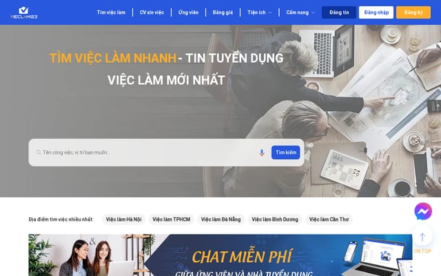Screenshot of vieclam123.vn