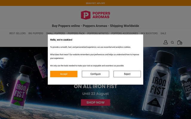 Screenshot of poppers-aromas.eu