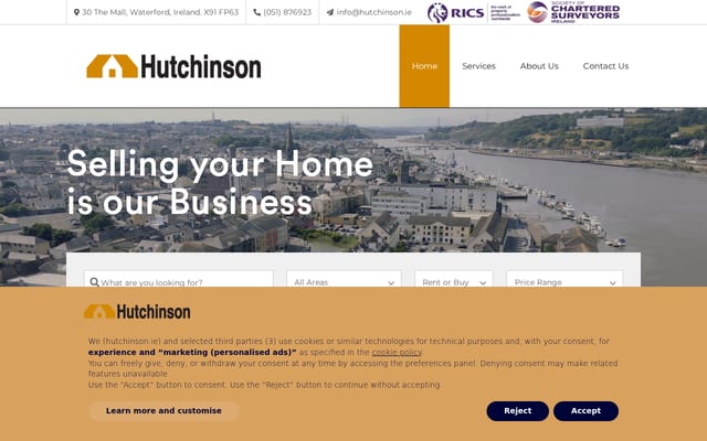Screenshot of hutchinson.ie
