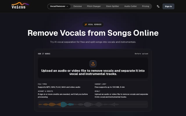 Screenshot of voicss.com