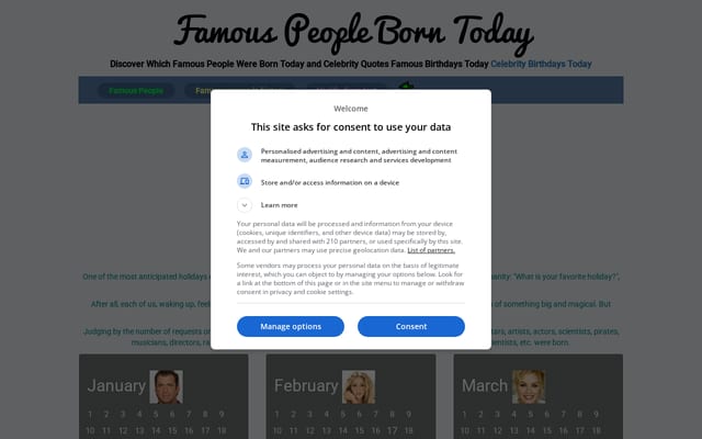 Screenshot of born-today.com