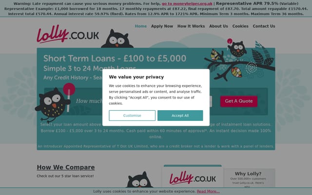 Screenshot of lolly.co.uk