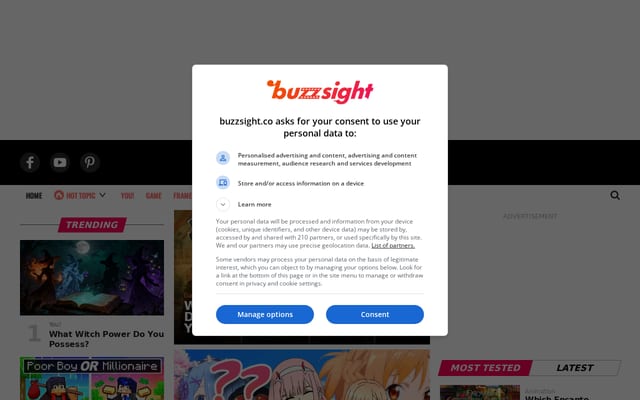 Screenshot of buzzsight.co
