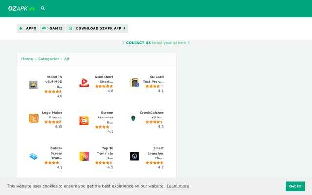 Screenshot of dzapk.com