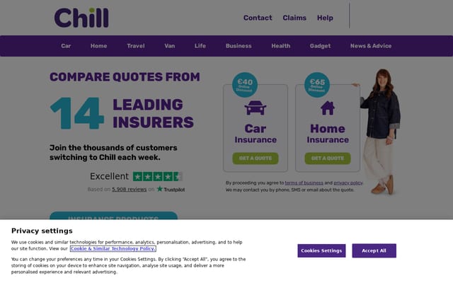Screenshot of chill.ie