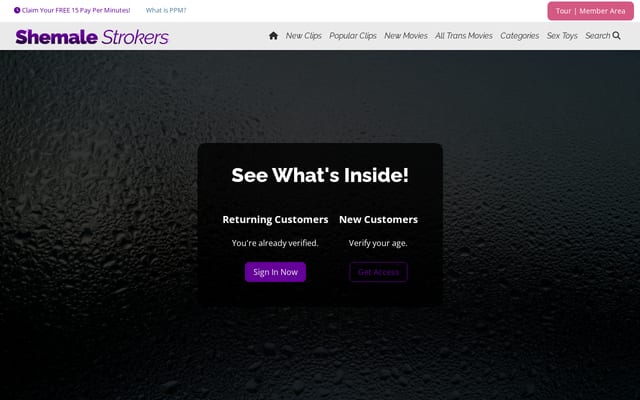 Screenshot of shemalestrokers.com