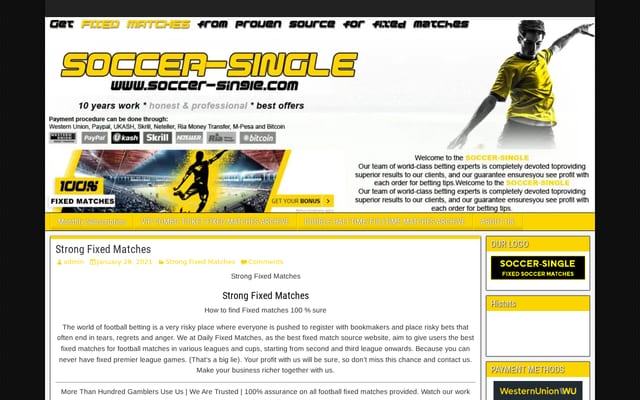 Screenshot of soccer-single.com