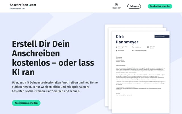 Screenshot of anschreiben.com